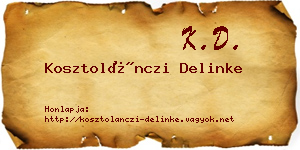Kosztolánczi Delinke névjegykártya
